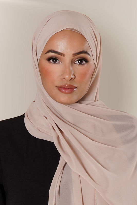 Exklusiv Chiffon Hijab - Light Sand