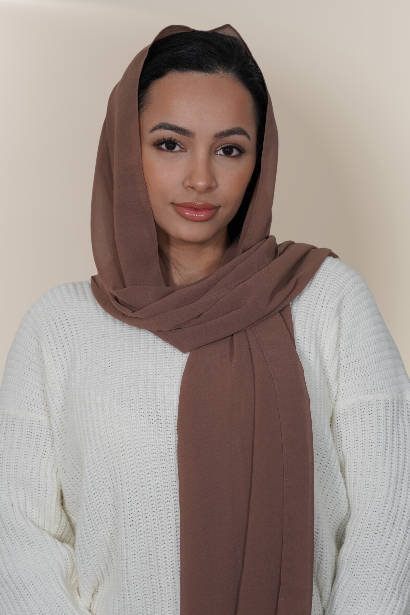 Exklusiv Chiffon Hijab - Almond