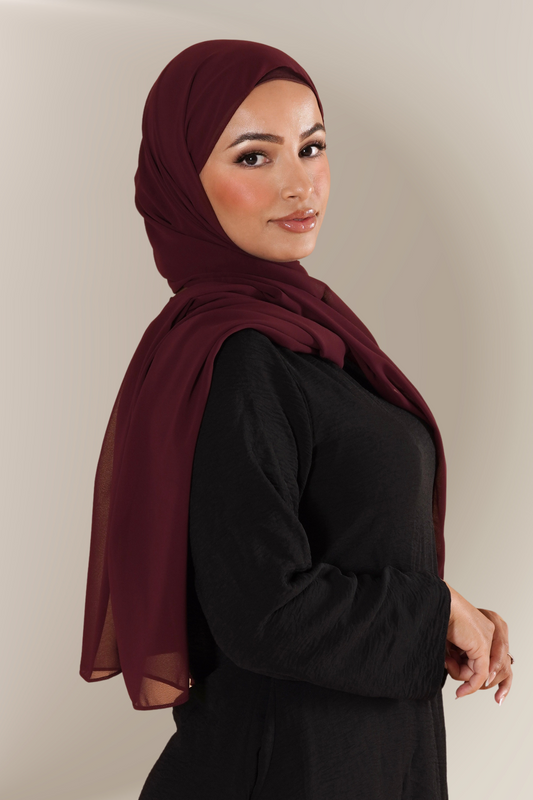 Exklusiv Chiffon Hijab - Cherry