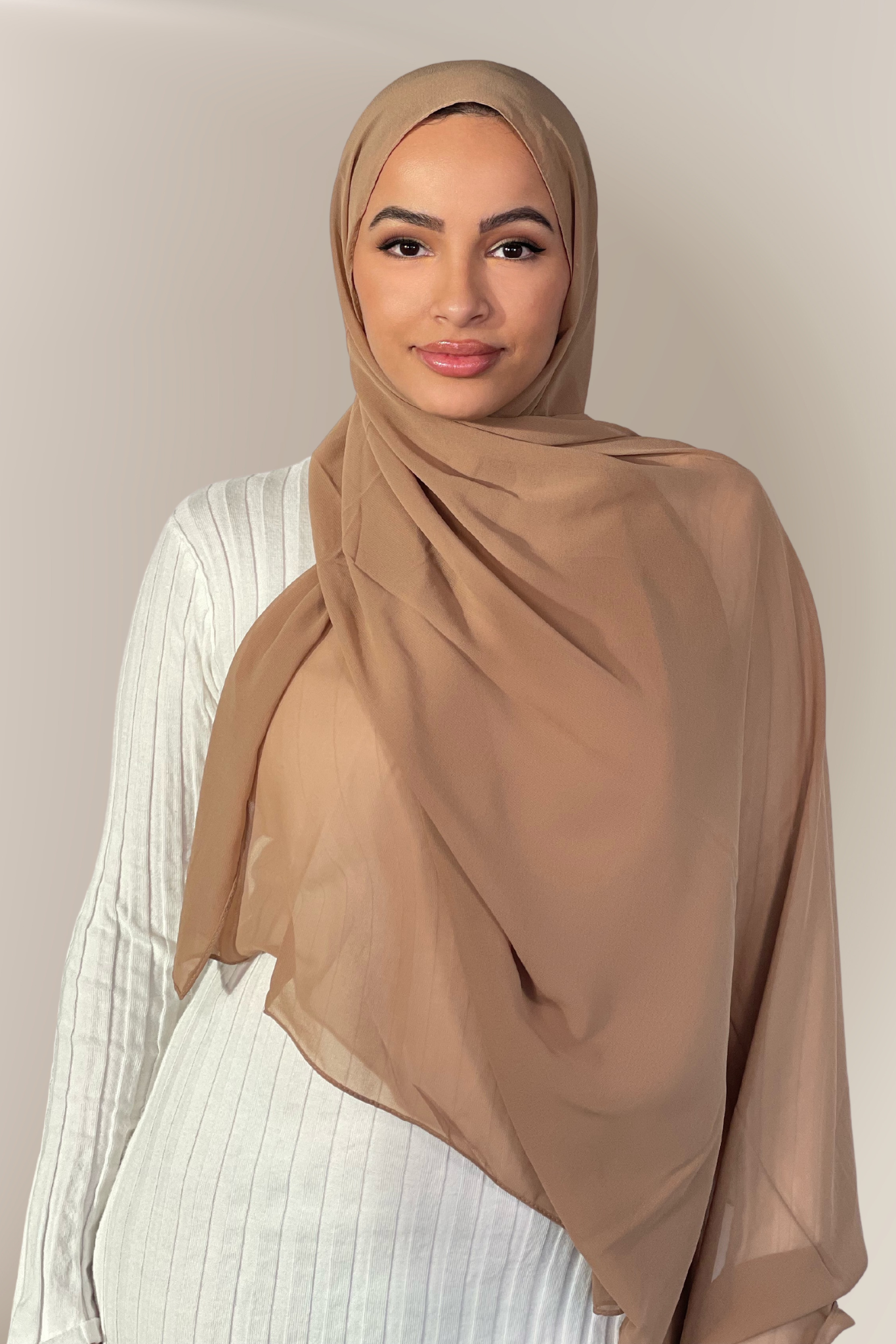 Exklusiv Chiffon Hijab - Camel