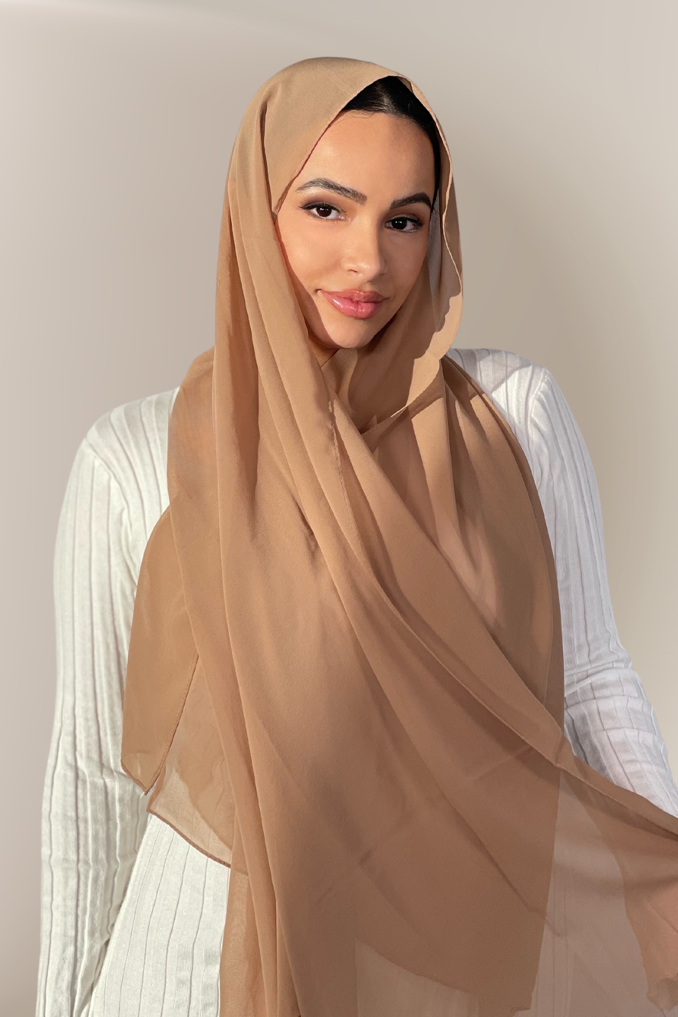 Exklusiv Chiffon Hijab - Camel