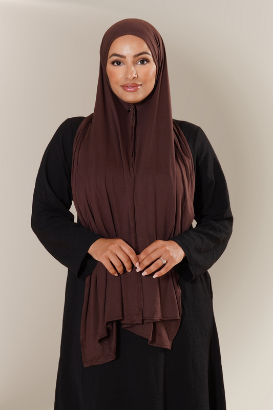 Jersey Hijab - Dark Brown